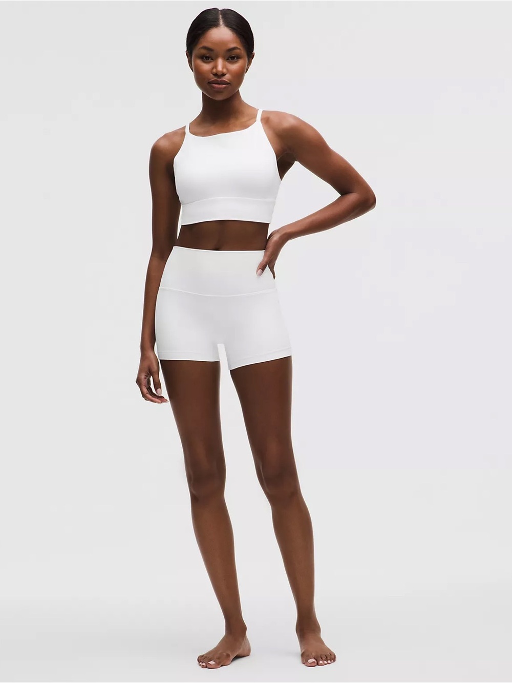 lululemon athletica White High-Rise Bike Short 4”